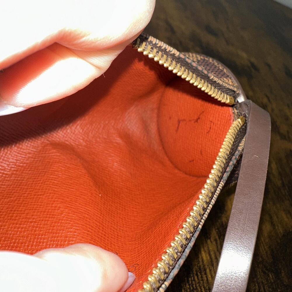 Louis Vuitton Mini Papillon Accessories Pochette Bag Brown Damier Canvas Leather - Picture 4 of 16